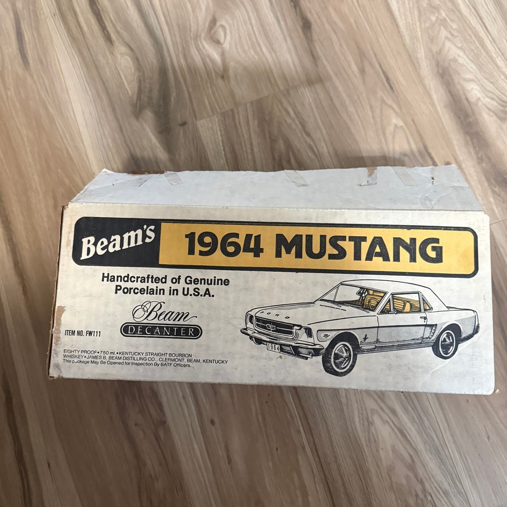 Vintage Jim Beam 1964 Ford Mustang Decanter Original Box Only & Insert Only